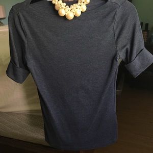 Ralph Lauren Navy cuffed sleeve tee (S)